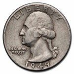 1949-D Washington Quarter 40-Coin Roll Avg Circ